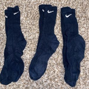 3 Pairs Navy Blue Nike Socks